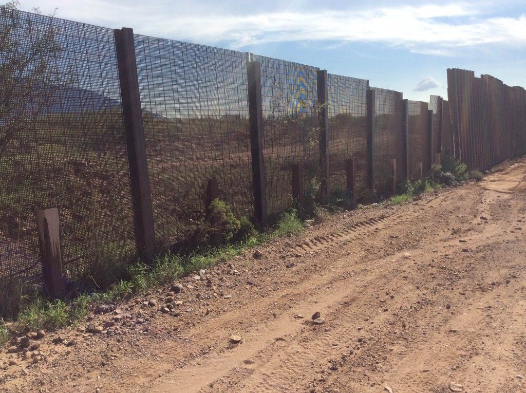 The two different fences along the border--the 10-foot high one, and the 14-foot high one--that are interspersed along the border here. Both types, officials explained, present easy opportunities for those seeking to get past them into America illegally--especially with no Border Patrol officers around on a regular basis. (Matthew Boyle/Breitbart)