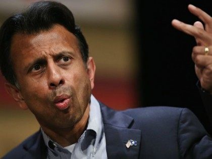Republican presidential candidate Louisiana Governor Bobby Jindal fields questions at The Family Leadership Summit at Stephens Auditorium on July 18, 2015 in Ames, Iowa. According to the organizers the purpose of The Family Leadership Summit is to inspire, motivate, and educate conservatives.