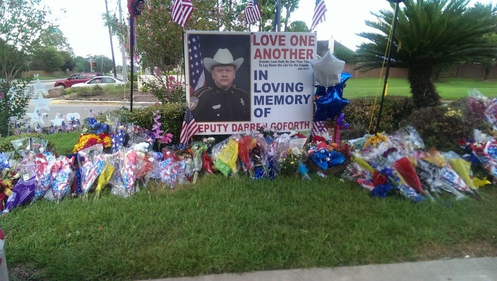 Community memorial for Harris County Deputy Darren Goforth.