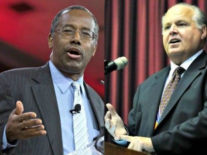 Ben Carson and Rush Limbaugh AP