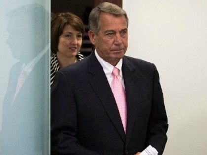 Rep. Cathy McMorris Rodgers (R-WA) (L) and Speaker of the House John Boehner (R-OH) arrive