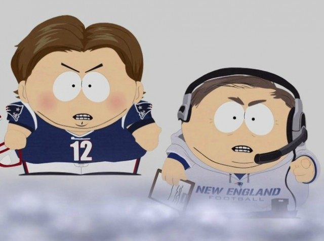 Cartman as Brady and Belichick