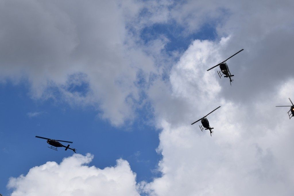 Houston Police Department Helicopter Squadron's Missing Man flyover. 