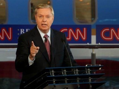 Republican presidential candidate, U.S. Senator Lindsey Graham (R-SC) speaks during the presidential debates at the Reagan Library on September 16, 2015 in Simi Valley, California. Fifteen Republican presidential candidates are participating in the second set of Republican presidential debates. (Photo by