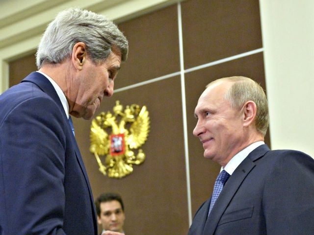 John Kerry and Vladimir Putin ﻿ Alexei NikolskyRIA-Novosti, Kremlin Pool Photo via AP