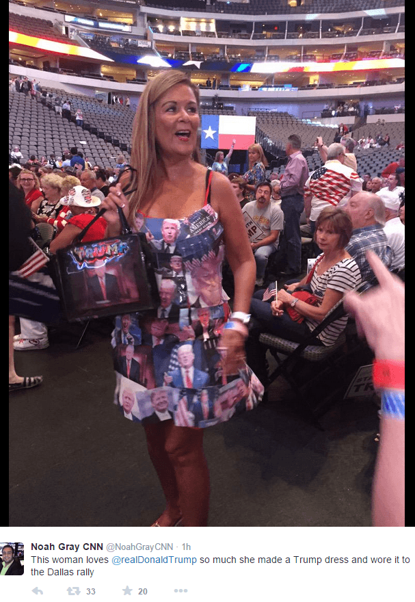 Woman in Trump clothing