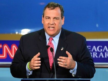 epublican presidential hopeful New Jersey Gov. Chris Christie speaks during the Republican