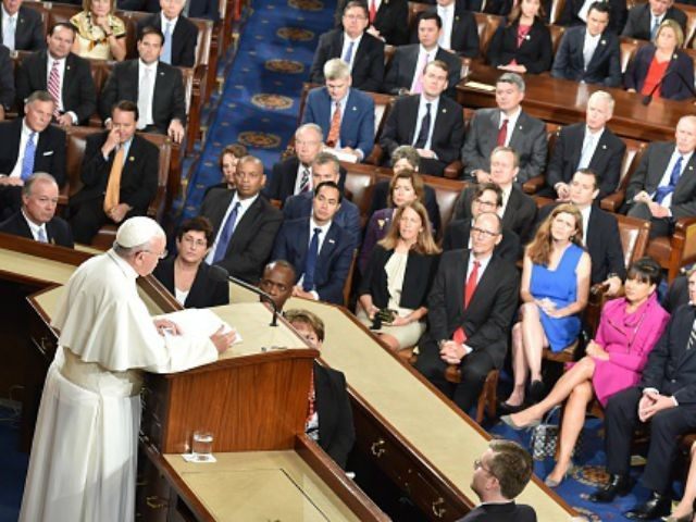 ope Francis addresses the joint session of Congress on September 24, 2014 in Washington, D