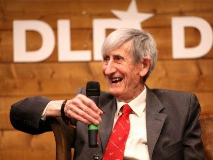 MUNICH, GERMANY - JANUARY 22: Freeman Dyson speaks during the Digital Life Design conference (DLD) at HVB Forum on January 22, 2012 in Munich, Germany.