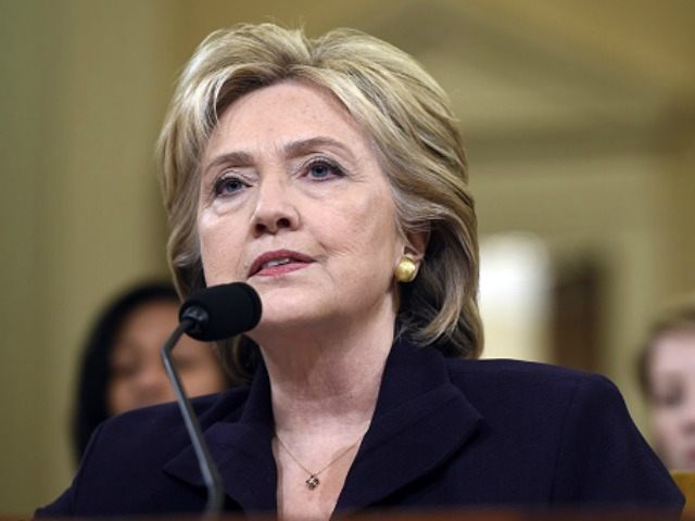 Former Secretary of State and Democratic Presidential hopeful Hillary Clinton testifies to