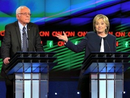 Hillary and Bernie Debate Getty Joe Raedle
