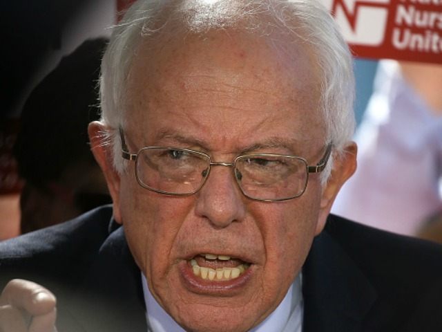 Democratic presidential candidate Sen. Bernie Sanders (I-VT) speaks during a news conferen
