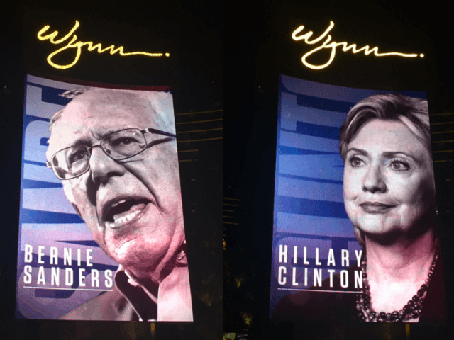 Bernie versus Hillary at Las Vegas Debate (Michelle Moons / Breitbart News)