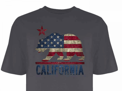 California flag t-shirt "gang-related" (Kohl's)