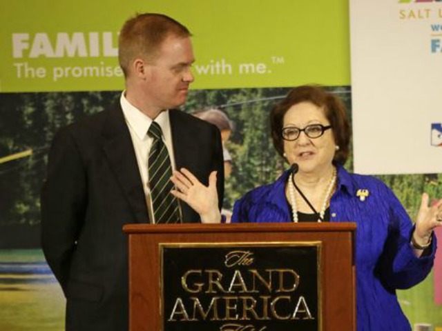 Janice Crouse, executive director of the World Congress of Families, and Stan Swim, chairm