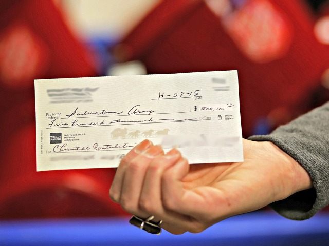 $500,000 check Salvation Army