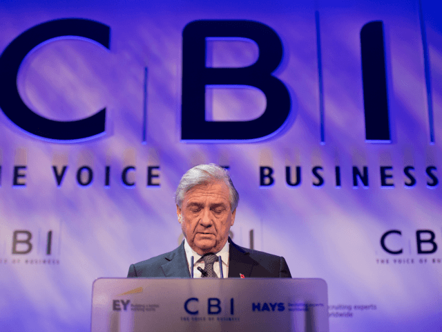 Confederation of British Industry (CBI) President Sir Michael Rake addresses delegates at