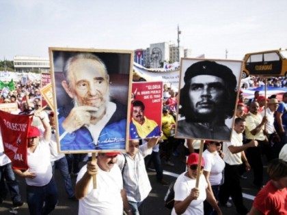 Cuban May Day Celebration, Signs with Fidel Castro and Che