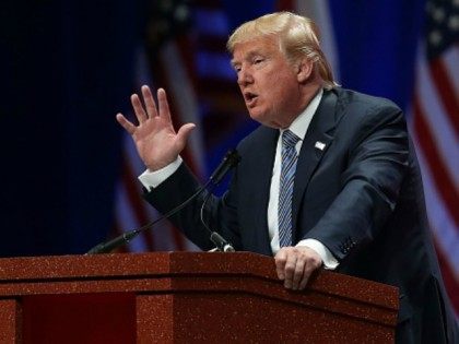 Republican presidential candidate Donald Trump speaks during the Sunshine Summit conferenc