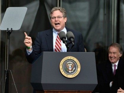 Edward M. Kennedy Jr. speaks at the Dedication Ceremony at Edward M. Kennedy Institute for the United States Senate on March 30, 2015 in Boston, Massachusetts.