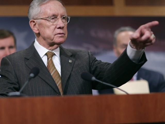 Senate Minority Leader Harry Reid (D-NV) takes questions from reporters during a news conf