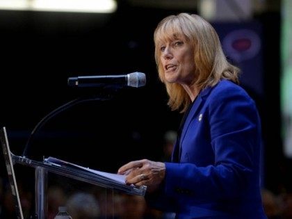 New Hampshire Gov. Maggie Hassan speaks at the No Labels Problem Solver convention October