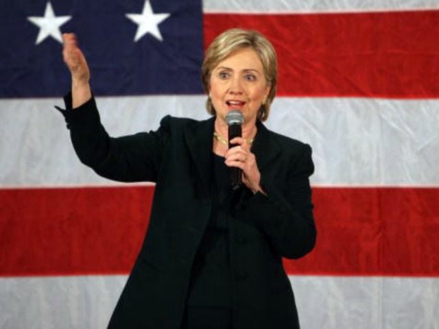 Democratic presidential hopeful and New York Senator Hillary Clinton as she campaigns 30 D