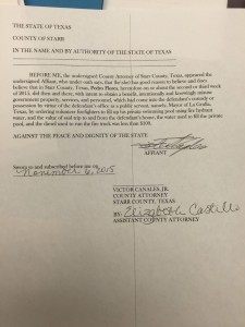 Starr County Criminal Complaint