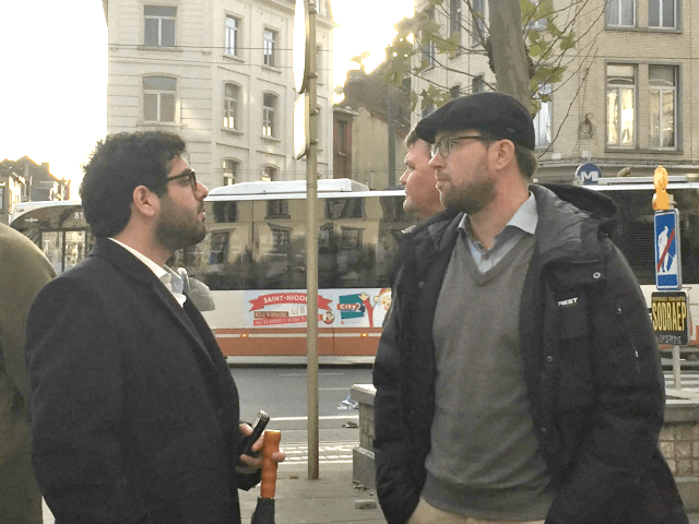 Jimmie Åkesson talks to Breitbart London's Raheem Kassam in Molonbeek