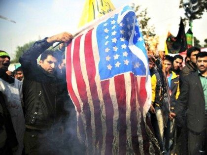 Iranians Burn US Flag APEbrahim Noroozi