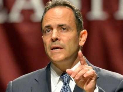 Matt Bevin responds to a question during the League of Women Voters debate, Sunday, Oct. 25, 2015, in Richmond, Ky. (