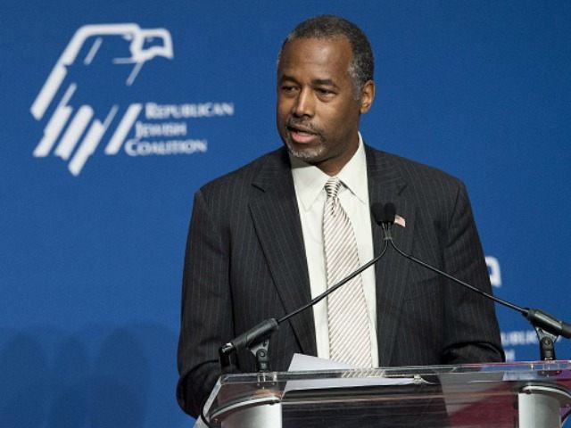 Presidential hopeful Ben Carson speaks during the 2016 Republican Jewish Coalition Preside