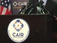 CAIR microphone (Jessica Gresko / Associated Press)