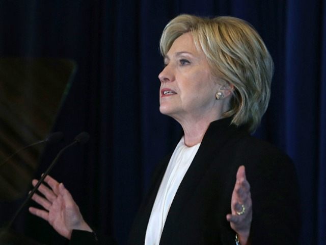 Democratic presidential candidate Hillary Clinton speaks about relations with Israel and t