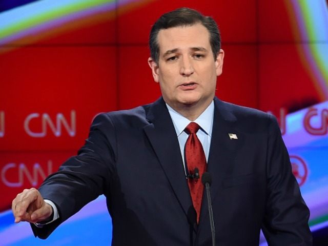 Republican presidential candidate Texas Sen. Ted Cruz gestures during the Republican Presi