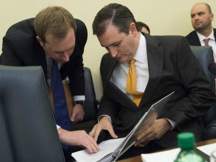 Republican Presidential hopeful and Texas Senator Ted Cruz speaks as he chairs the Subcomm