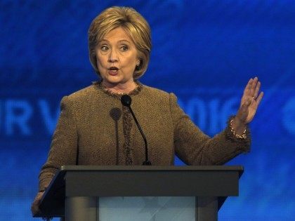 Hillary Clinton at Democratic debate (Jim Cole / Associated Press)