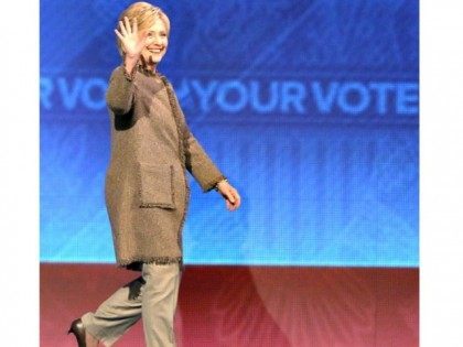 Hillary Debate entrance Andrew Burton Getty