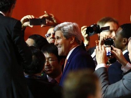 John Kerry at climate change talks (Francois Mori / Associated Press)