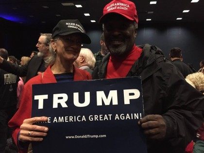 Nancy and Dennis Williams at Trump rally (Joel Pollak / Breitbart News)