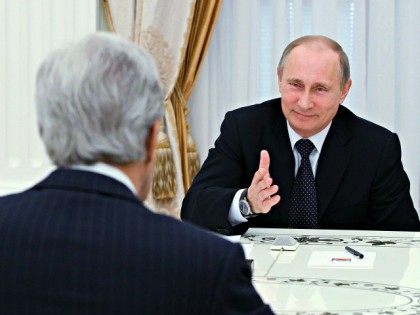 Putin and Kerry's Head AP