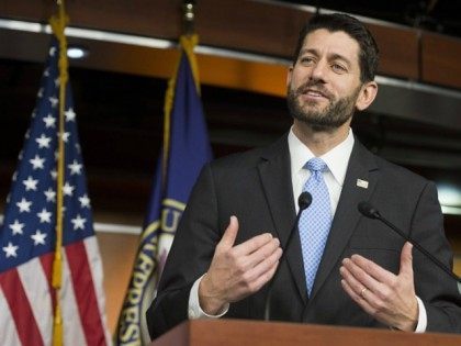 Paul Ryan, Republican of Wisconsin, holds a press conference on Capitol Hill in Washington