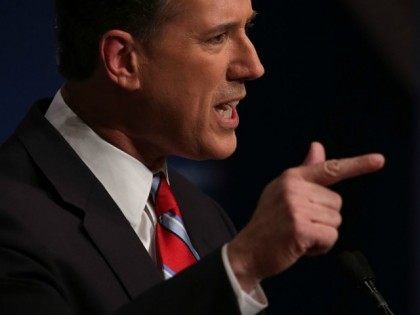Republican presidential candidate and former U.S. Sen. Rick Santorum addresses the Republi