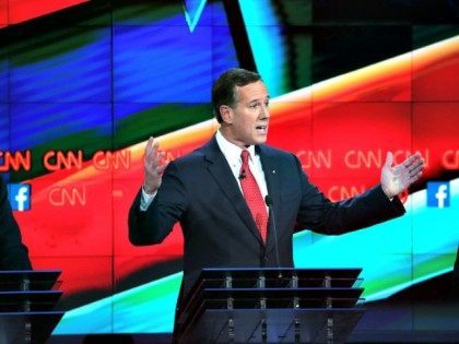 Santorum in Debate Justin Sullivan getty