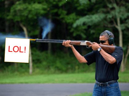 Obama shoots (Pete Souza / LOL)