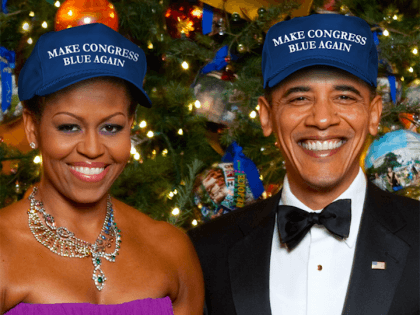 Obamas in Trump hats (DCCC)