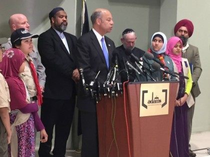 DHS Sec. Jeh Johnson speaks at an Islamic center in Sterling, VA on Dec. 7, 2015.