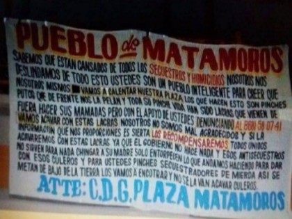 Matamoros Narco Banner