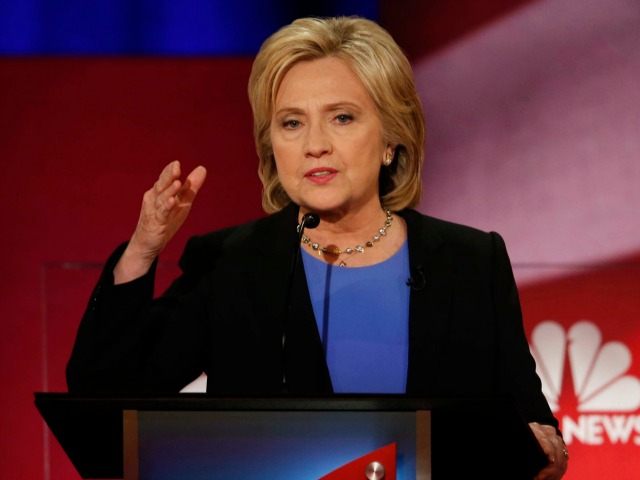 Democratic presidential candidate, Hillary Clinton speaks at the NBC, YouTube Democratic p