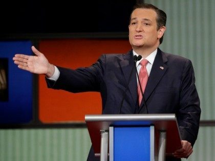 Republican presidential candidate, Sen. Ted Cruz, R-Texas, speaks during the Fox Business